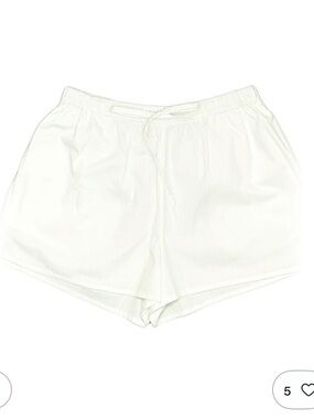 Anthropologie White Elastic-Waist Shorts